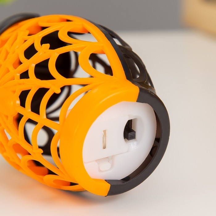 Ночник Ночник "Паутина" LED RGB 3хAG10 оранжевый черный 6х6х9 см RISALUX