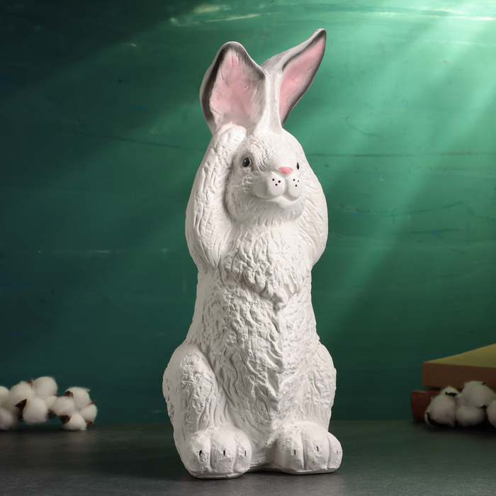 Копилка Копилка "Заяц ушастый" белый, 17х18х42см