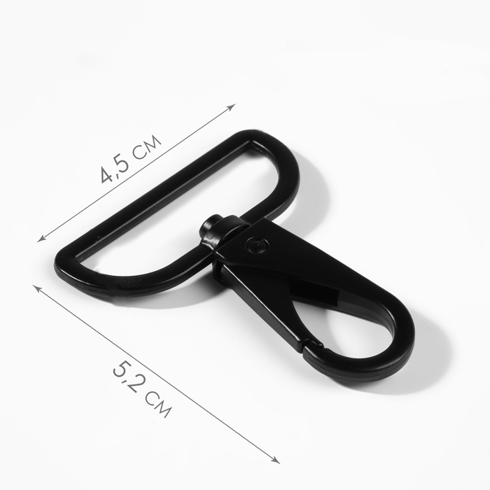 Карабин металлический, 52 × 45 мм / 38 × 3,5 мм, 3 шт, цвет матовый чёрный Карабин металлический, 52 × 45 мм / 38 × 3,5 мм, 3 шт, цвет матовый чёрный