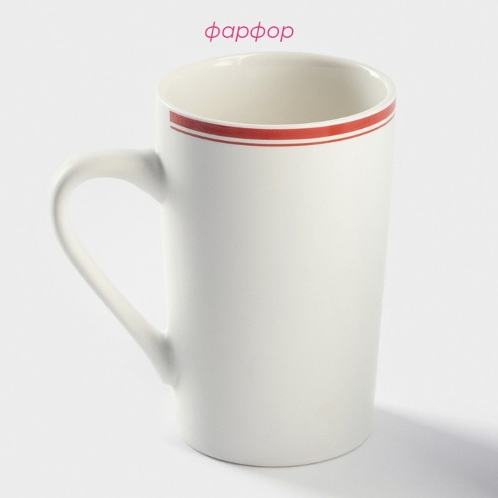 Кружка фарфоровая Доляна «Понедельник», 380 мл, цвет белый Кружка фарфоровая Доляна «Понедельник», 380 мл, цвет белый