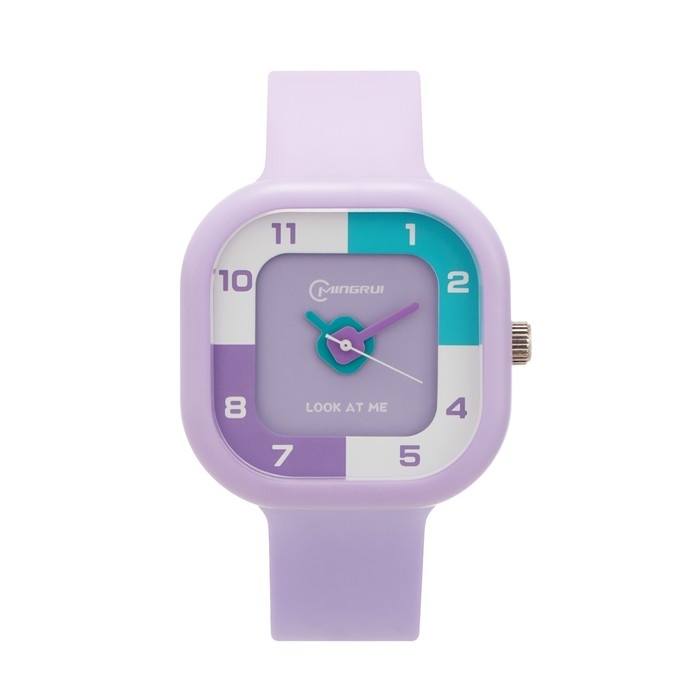 Часы наручные детские, d-3.7 см, ремешок силикон, 3 АТМ, сиреневые