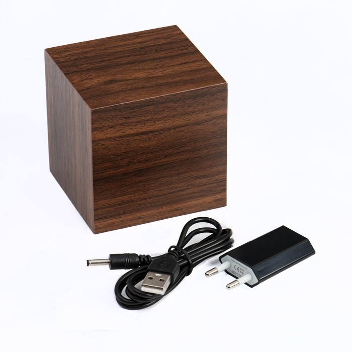 Часы - будильник электронные Часы - будильник электронные "Цифра" настольные с термометром, деревянные, 6.5 см, ААА, USB