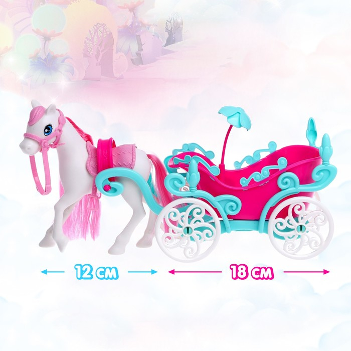 Карета с лошадкой и куклой Lyna, МИКС Карета с лошадкой и куклой Lyna, МИКС