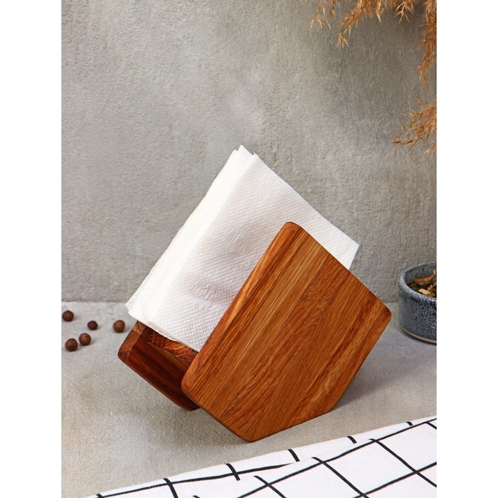 Салфетница вертикальная Adelica, 14×7 см, дуб Салфетница вертикальная Adelica, 14×7 см, дуб