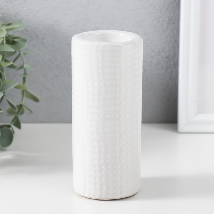 Подсвечник керамика на 1 свечу Подсвечник керамика на 1 свечу "Капли воды" d=4 см белый 6,5х6,5х14,5 см