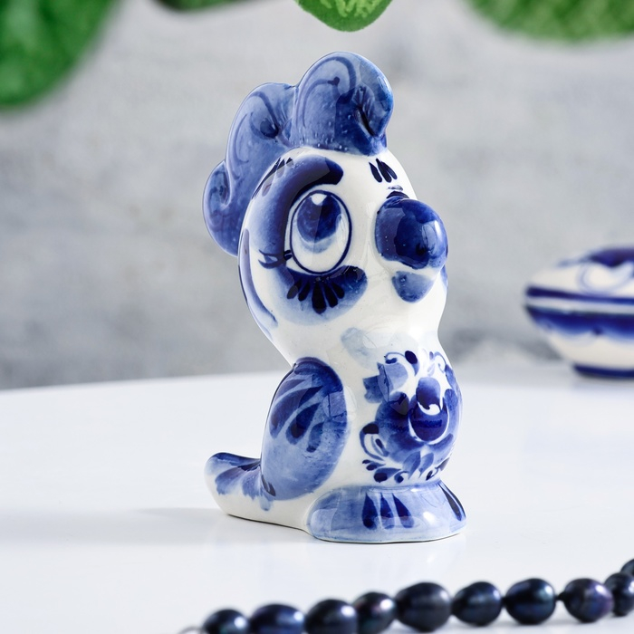 Сувенир «Попугай Семён», 10 см, гжель Сувенир «Попугай Семён», 10 см, гжель