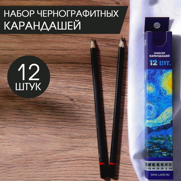 Набор чернографитных карандашей 12 шт Van Gogh Набор чернографитных карандашей 12 шт Van Gogh