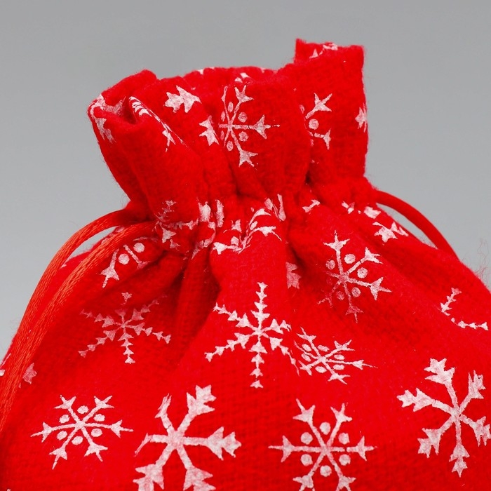 Мешочек подарочный холща «Парад снежинок», 16 х 24 см +/- 1.5 см, Новый год Мешочек подарочный холща «Парад снежинок», 16 х 24 см +/- 1.5 см, Новый год