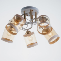 Люстра 1083/5WT+GD 40Вт Е27 белый-золото 54х54х24 см BayerLux