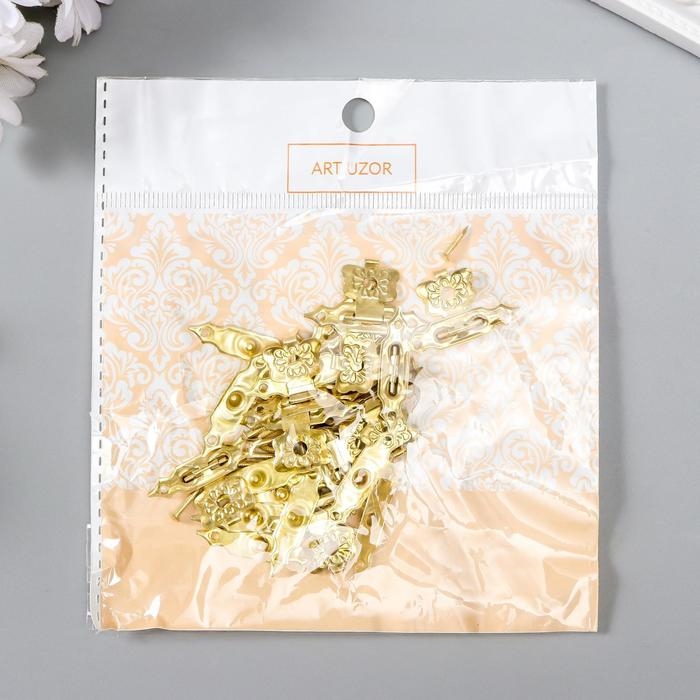 Замок металл для шкатулки золото + гвозд. набор 10 шт 1,9х3 см Замок металл для шкатулки золото + гвозд. набор 10 шт 1,9х3 см