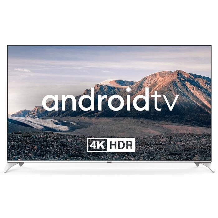 Телевизор QLED Hyundai 75 Телевизор QLED Hyundai 75" H-LED75QBU7500 Android TV Frameless черный/серебристый 4K Ultra