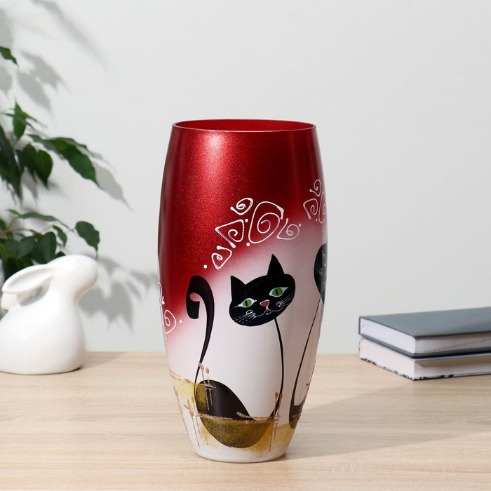 Ваза Ваза "Котики" d-12.5см, 30 х14 см