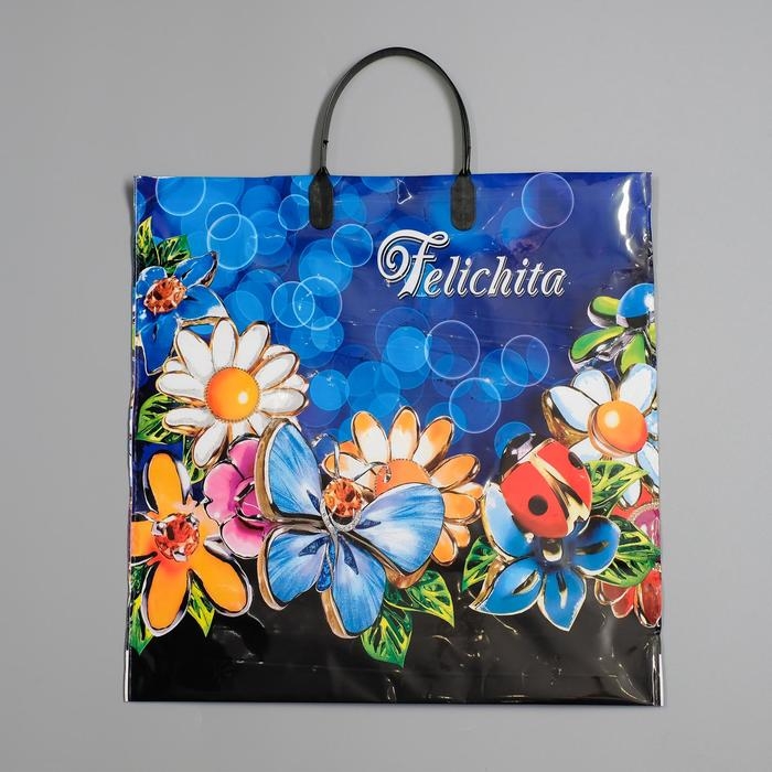 Пакет  Пакет "Феличита", полиэтиленовый с пластиковой ручкой, 38 х 35 см, 90 мкм