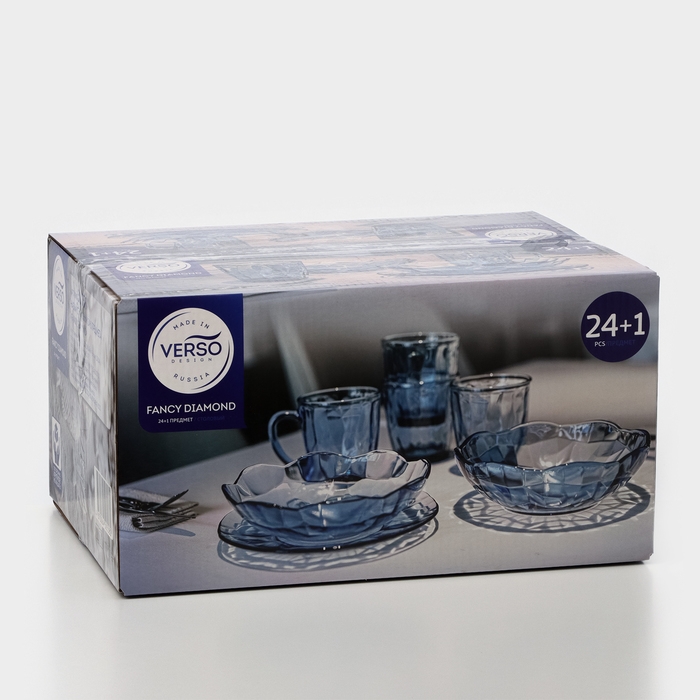 Набор стеклянной посуды FANCY DIAMOND, 25 предметов Набор стеклянной посуды FANCY DIAMOND, 25 предметов