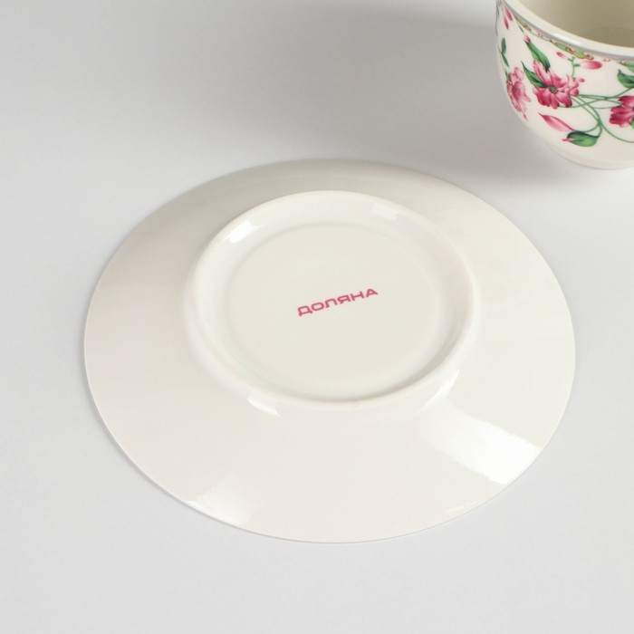 Чайная пара фарфоровая Доляна «Бланко», 2 предмета: чашка 220 мл, блюдце d=14,3 см, цвет белый Чайная пара фарфоровая Доляна «Бланко», 2 предмета: чашка 220 мл, блюдце d=14,3 см, цвет белый