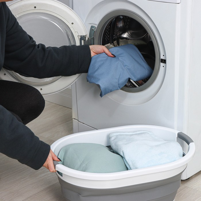 Таз складной Доляна, 24 л, 54×39,5×23 см, цвет серый Таз складной Доляна, 24 л, 54×39,5×23 см, цвет серый