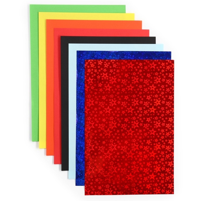 Набор цветной бумаги с голографией А4, 8 листов, 8 цветов, 80г/м2, Человек-Паук Набор цветной бумаги с голографией А4, 8 листов, 8 цветов, 80г/м2, Человек-Паук