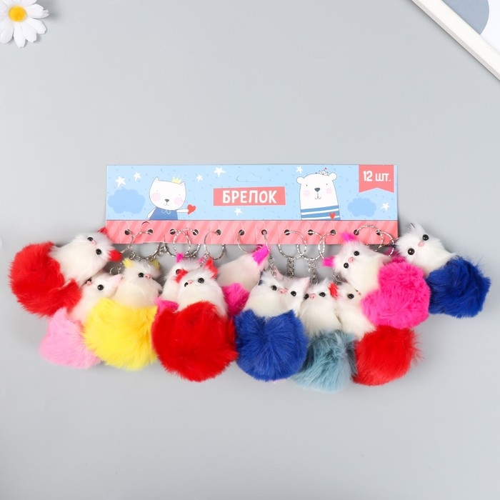 Пушистик на кольце h=5 см Пушистик на кольце h=5 см "Рыжая кошечка" МИКС