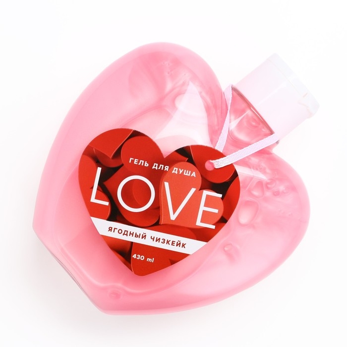 Гель для душа Love, 430 мл, аромат ягодного чизкейка, ЧИСТОЕ СЧАСТЬЕ