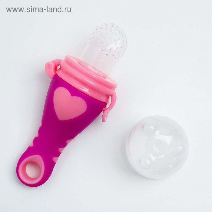 Ниблер для прикорма, с силиконовой сеточкой «Сердечко», цвет МИКС Ниблер для прикорма, с силиконовой сеточкой «Сердечко», цвет МИКС