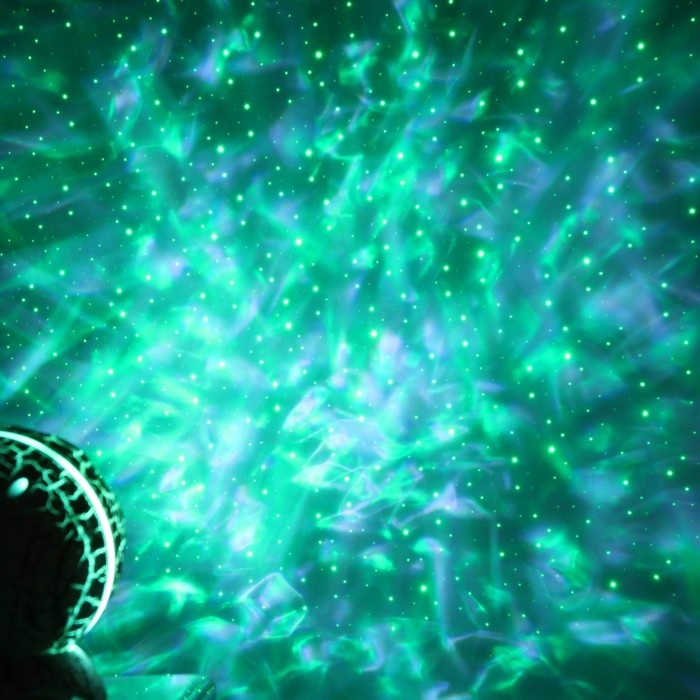 Световой прибор «Яйцо динозавра» 10 см, динамик, съёмная полусфера, свечение RGB, пульт ДУ, USB, белый