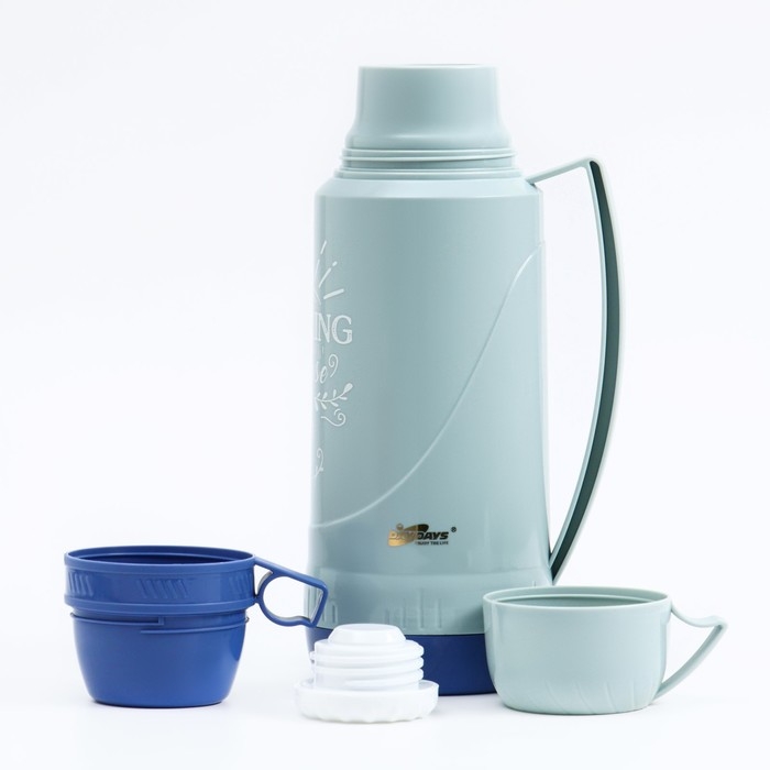 Термос 1.8 л, со стеклянной колбой, сохраняет тепло 12 ч, микс