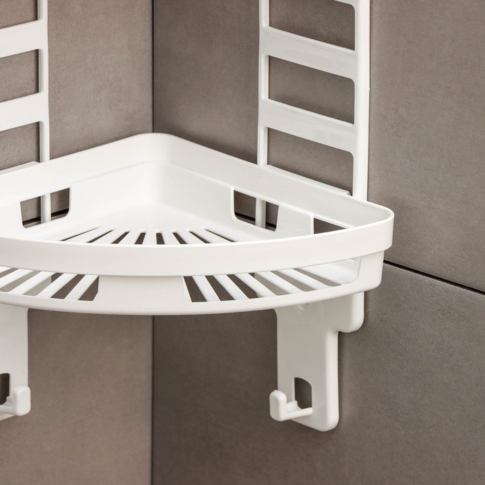 Полка угловая «Трансформер», 25×18×58 см, цвет белый Полка угловая «Трансформер», 25×18×58 см, цвет белый