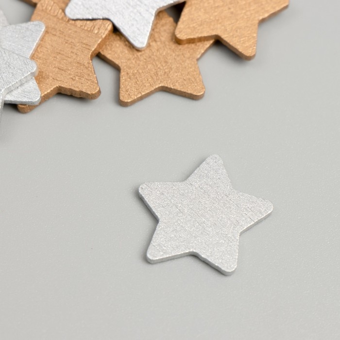 Декор для творчества дерево Декор для творчества дерево "Звёздочки" набор 30 шт 1,8х1,8 см