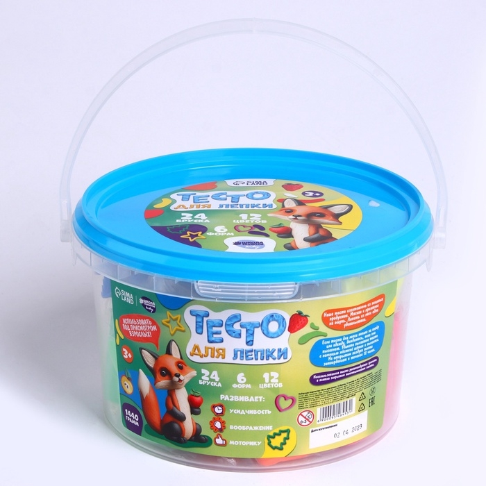 Тесто для лепки, 24 бруска, 12 цветов, 60 гр. Тесто для лепки, 24 бруска, 12 цветов, 60 гр.