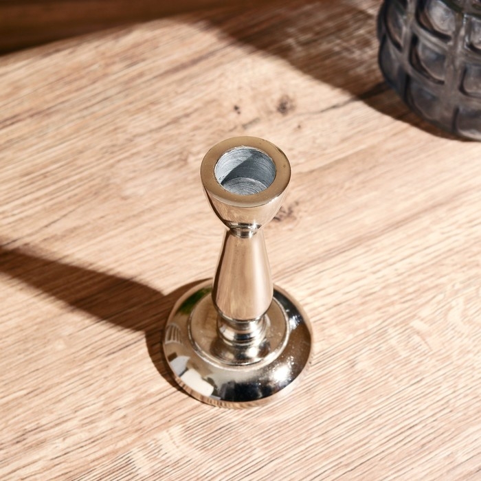 Подсвечник алюминий Подсвечник алюминий "Вулкан" на 1 свечу 6,5х6,5х11 см