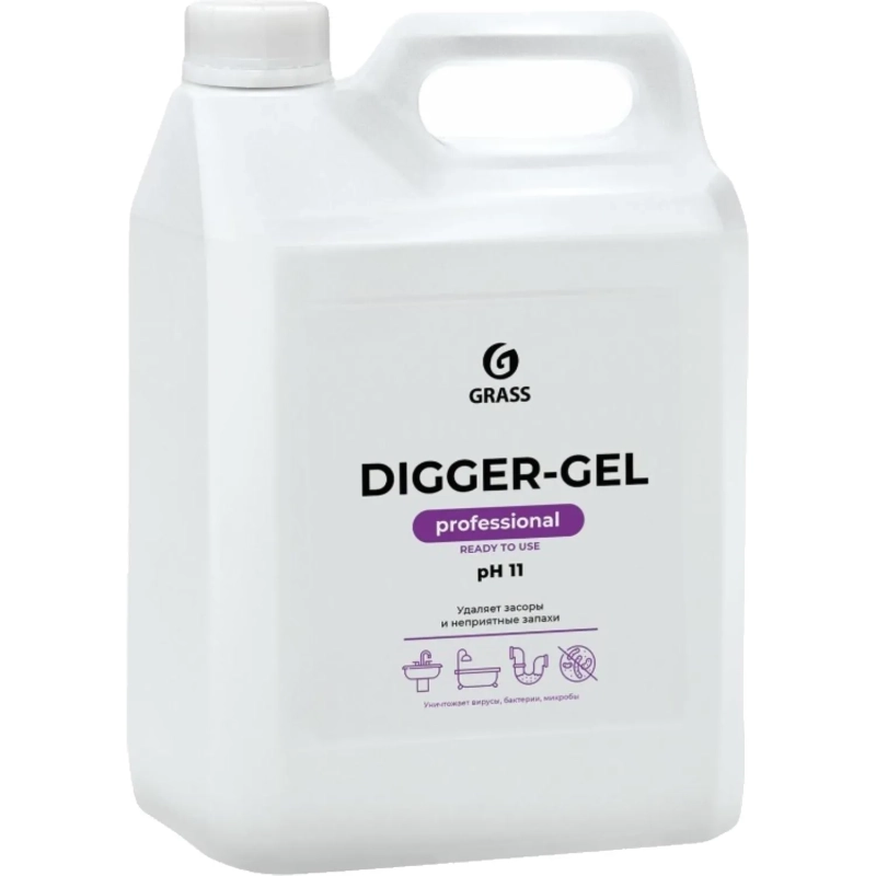 Профхим д/прочистки труб и стоков, гель Grass/Digger-Gel PROF 5 л