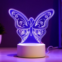 Светильник "Бабочка" LED RGB от сети 9,5х15х16см RISALUX