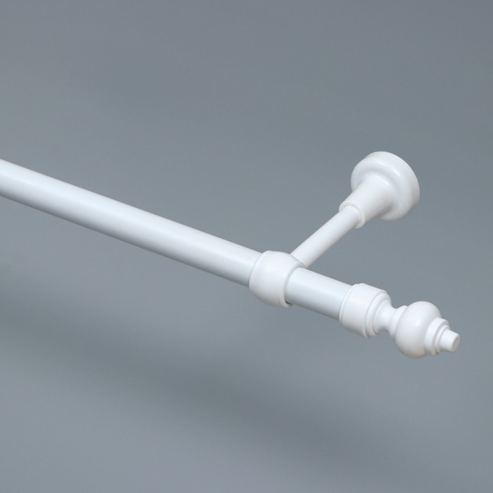 Карниз металлический настенный однорядный, ширина 200 см, цвет белый Карниз металлический настенный однорядный, ширина 200 см, цвет белый