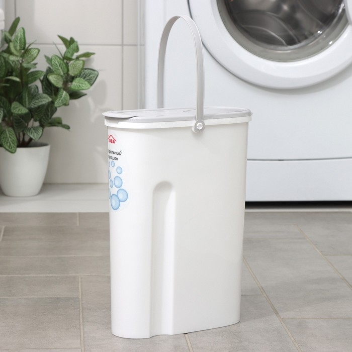 Контейнер для стирального порошка, 5 л, 11×24,6×32 см, цвет серый Контейнер для стирального порошка, 5 л, 11×24,6×32 см, цвет серый