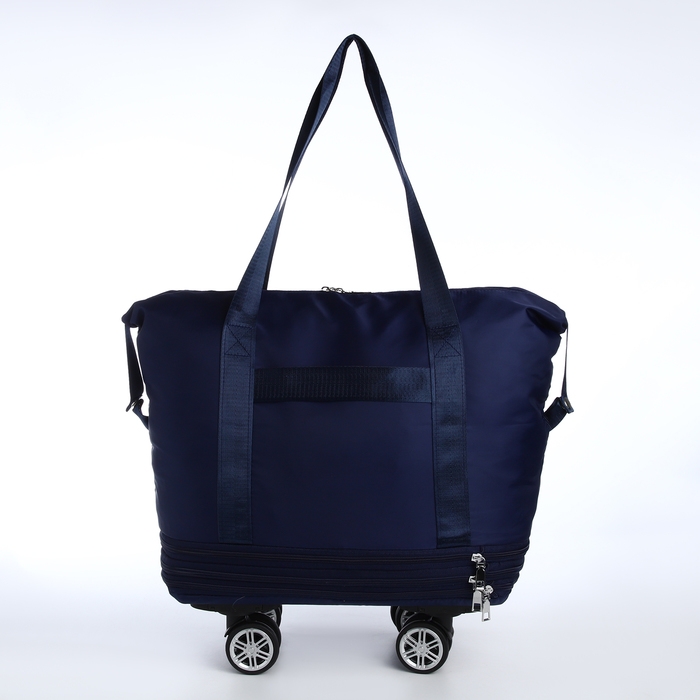 Сумка дорожная 20 Сумка дорожная 20" на съемных колёсах, отдел на молнии, с увеличением, 3 наружных кармана, держатель для чемодана, цвет синий
