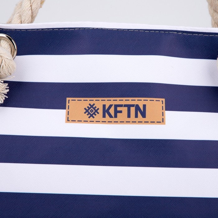 Сумка женская пляжная на молнии, цвет синий/белый Сумка женская пляжная на молнии, цвет синий/белый