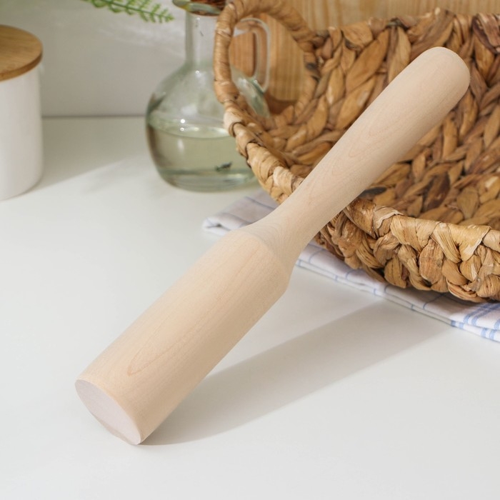 Картофелемялка-толкушка Доляна, 26×4.3 см, берёза Картофелемялка-толкушка Доляна, 26×4.3 см, берёза