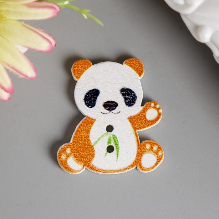 Набор пуговиц декоративных дерево Набор пуговиц декоративных дерево "Панда с бамбуком" набор 15 шт МИКС 2,7х2,5 см