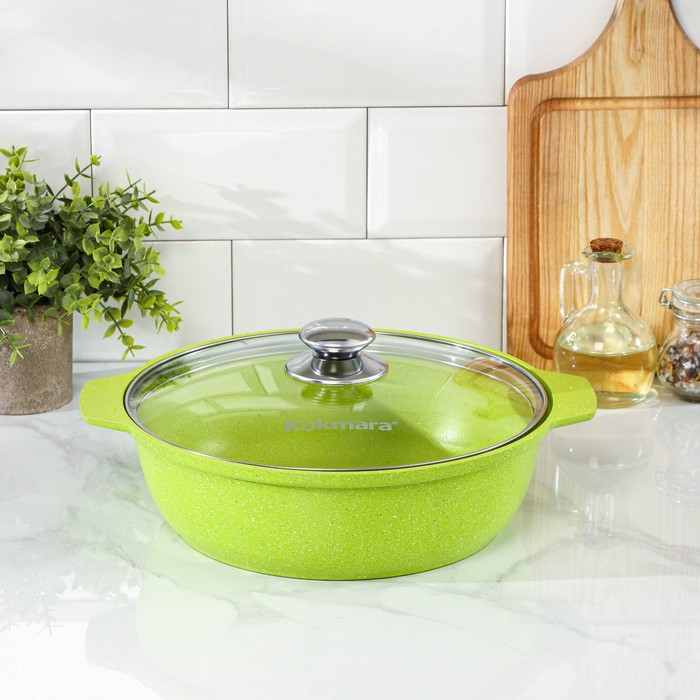 Кастрюля-жаровня Trendy style, 3 л, d=28 см, антипригарное покрытие, цвет зелёный Кастрюля-жаровня Trendy style, 3 л, d=28 см, антипригарное покрытие, цвет зелёный