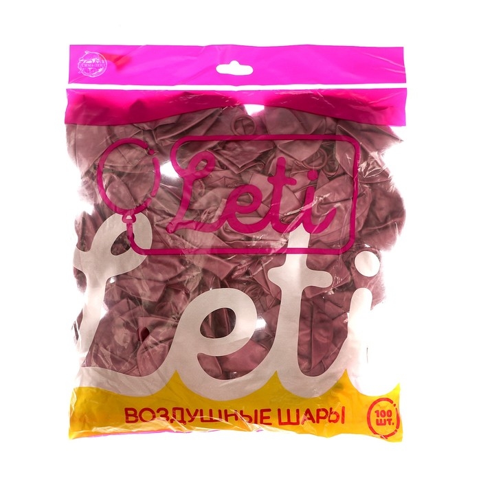 Шар латексный 9 Шар латексный 9", хром, в наборе 100 шт., цвет насыщенный розовый