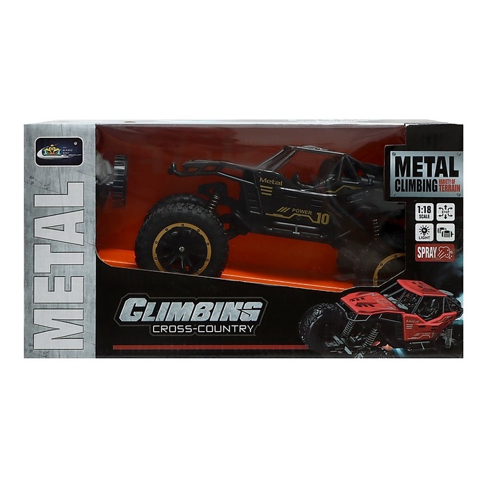 Джип «Вездеход», радиоуправление, дым, элементы из металла, черный Джип «Вездеход», радиоуправление, дым, элементы из металла, черный