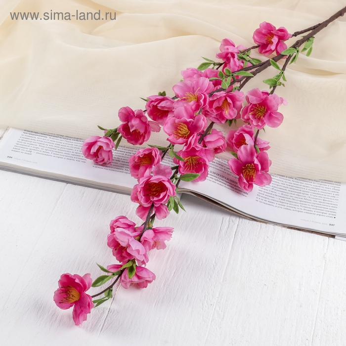Цветы искусственные  Цветы искусственные "Ветка яблони" 4х85 см, малиновый