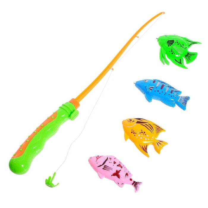 Рыбалка «Морская волна», 4 рыбки, удочка, МИКС Рыбалка «Морская волна», 4 рыбки, удочка, МИКС