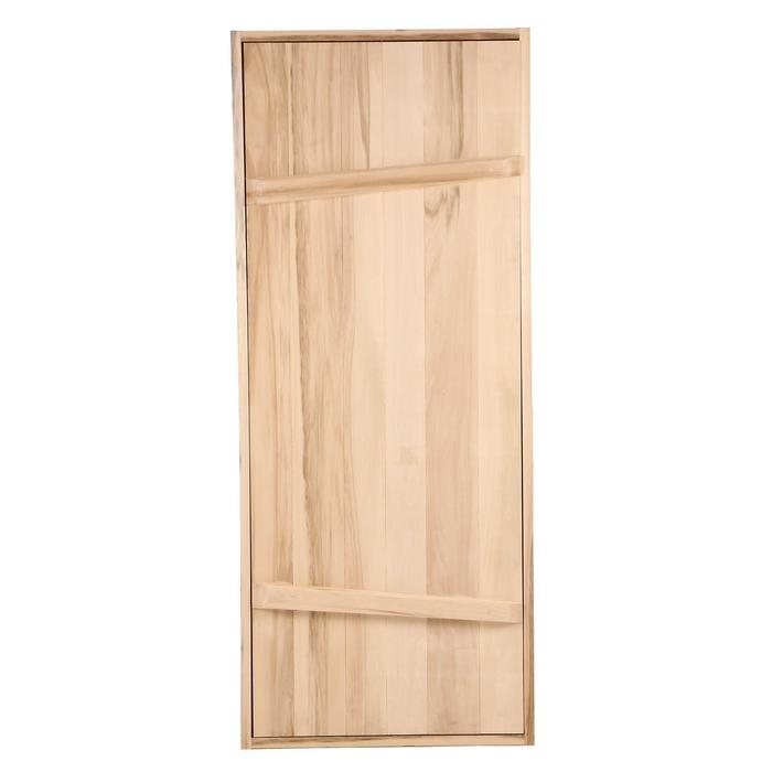 Дверной блок для бани, 170×70см, из липы, на клиньях, массив, Дверной блок для бани, 170×70см, из липы, на клиньях, массив, "Добропаровъ"