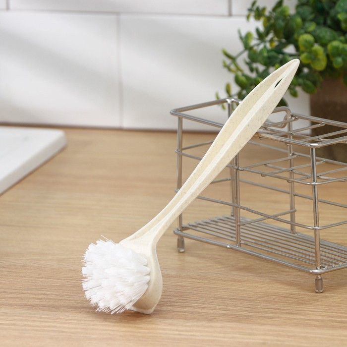 Щётка для посуды с прямой ручкой Malta, 5×5×23 см, цвет бежевый Щётка для посуды с прямой ручкой Malta, 5×5×23 см, цвет бежевый