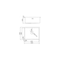 Мойка кухонная AFLORN AF95043F, врезная, S=3,0 и 0,8 мм, 50х43х20 см, сифон, графит