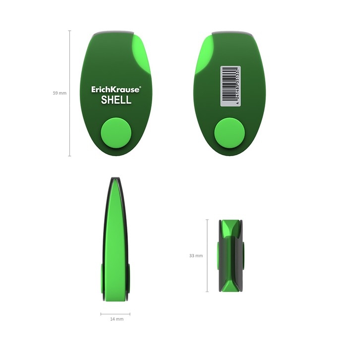Ластик в пластиковом футляре ErichKrause Shell, мягкий, гипоаллергенный, МИКС Ластик в пластиковом футляре ErichKrause Shell, мягкий, гипоаллергенный, МИКС