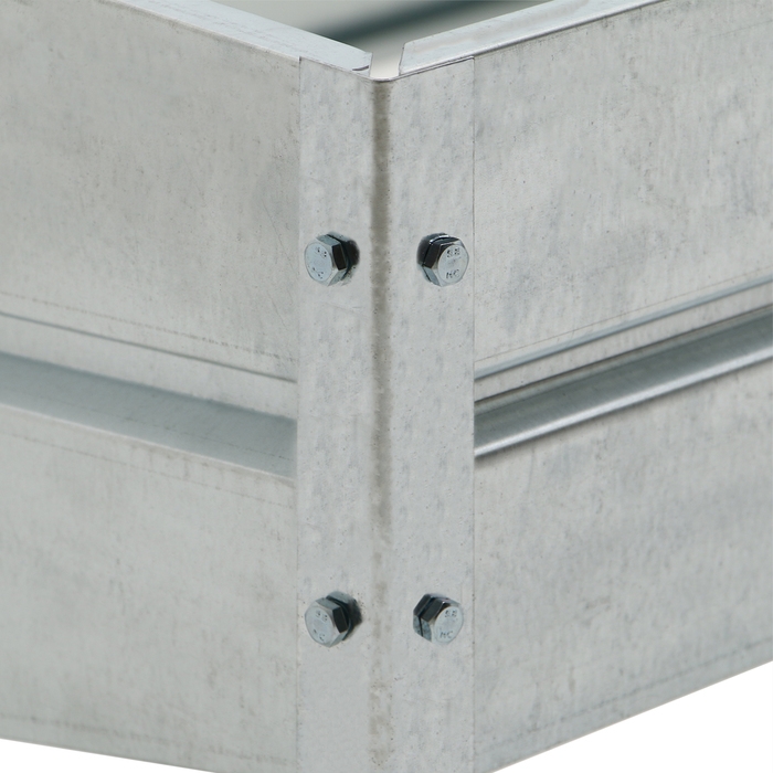 Грядка скатная оцинкованная, наклонная, 200 × 80 см, высота бортика 15-34 см, Greengo