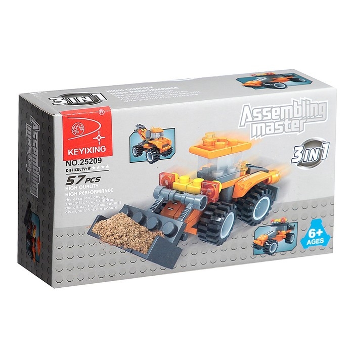 Конструктор «Стройтехника», 3 варианта сборки, 57 деталей Конструктор «Стройтехника», 3 варианта сборки, 57 деталей