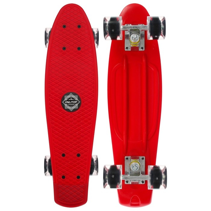 Скейтборд ONLITOP, 56x15 см, колёса световые PU 60х45 мм, алюминиевая рама, цвет МИКС Скейтборд ONLITOP, 56x15 см, колёса световые PU 60х45 мм, алюминиевая рама, цвет МИКС